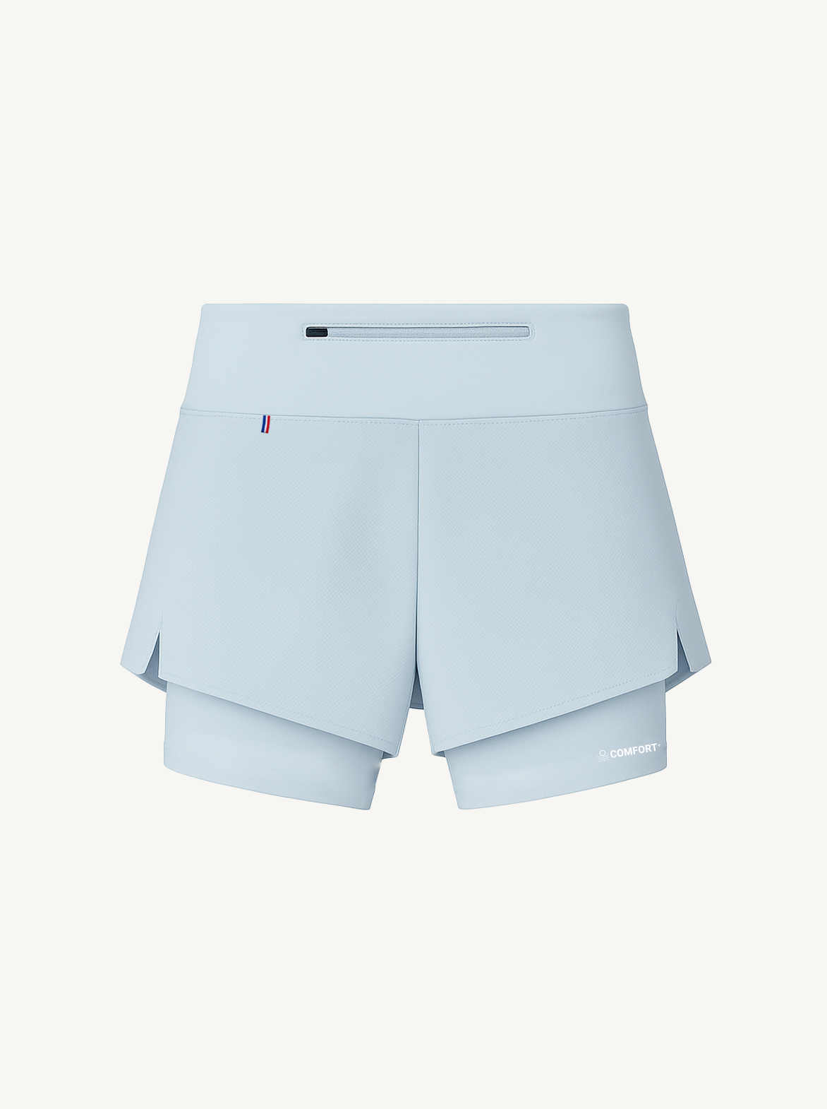 Short Running 2 en 1 LOOPER Femme Made in Italy et Recyclé — BLEU CIEL