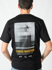 T-shirt Unisexe Towers Marathon La Rochelle x Triloop Made in France Coton Bio - Noir