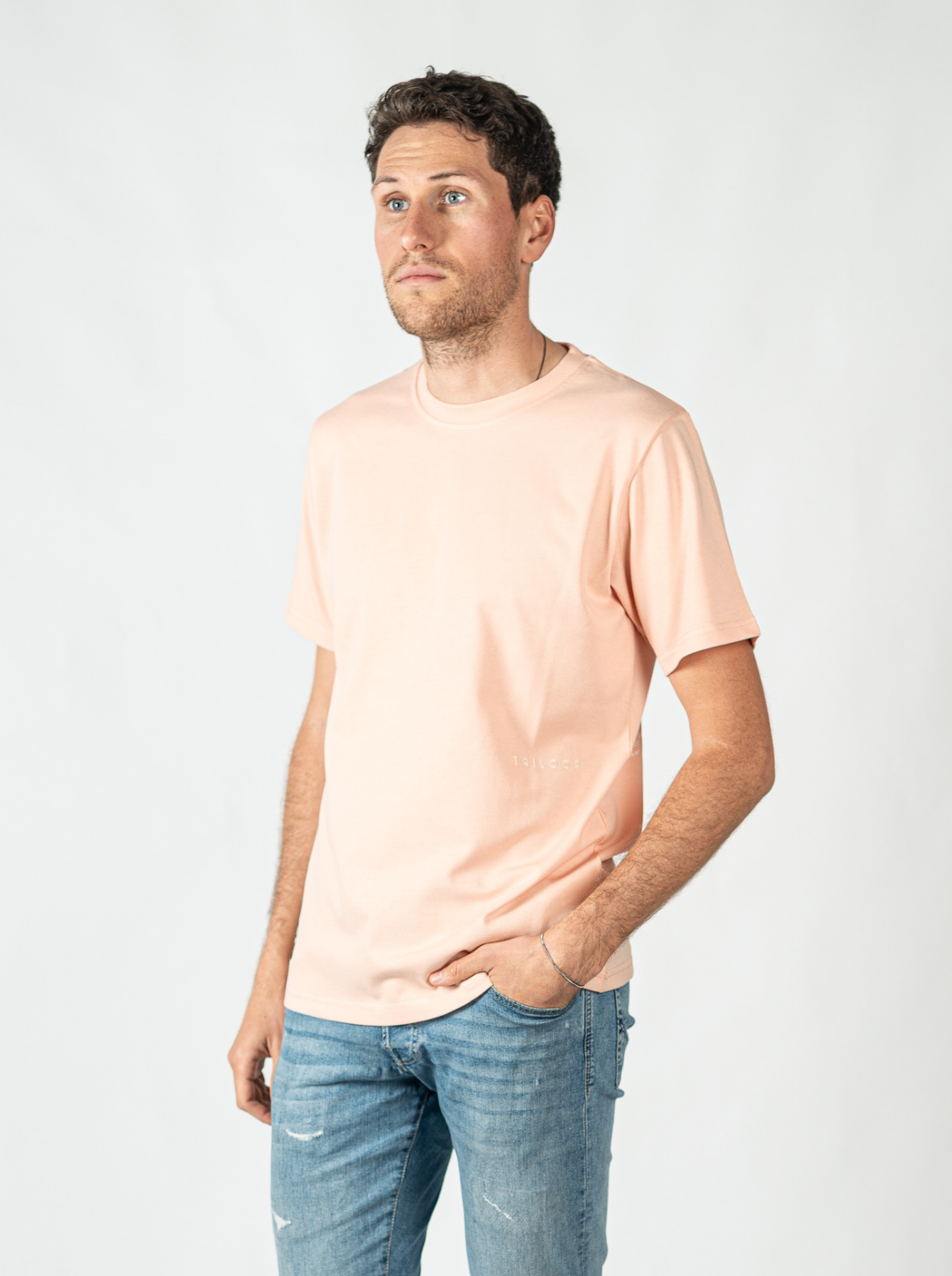 T-shirt coton Looper Unisexe Regular Made in Portugal et Bio - Rose