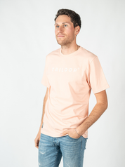 T-shirt coton Crew Looper Unisexe Regular Made in Portugal et Bio - Rose