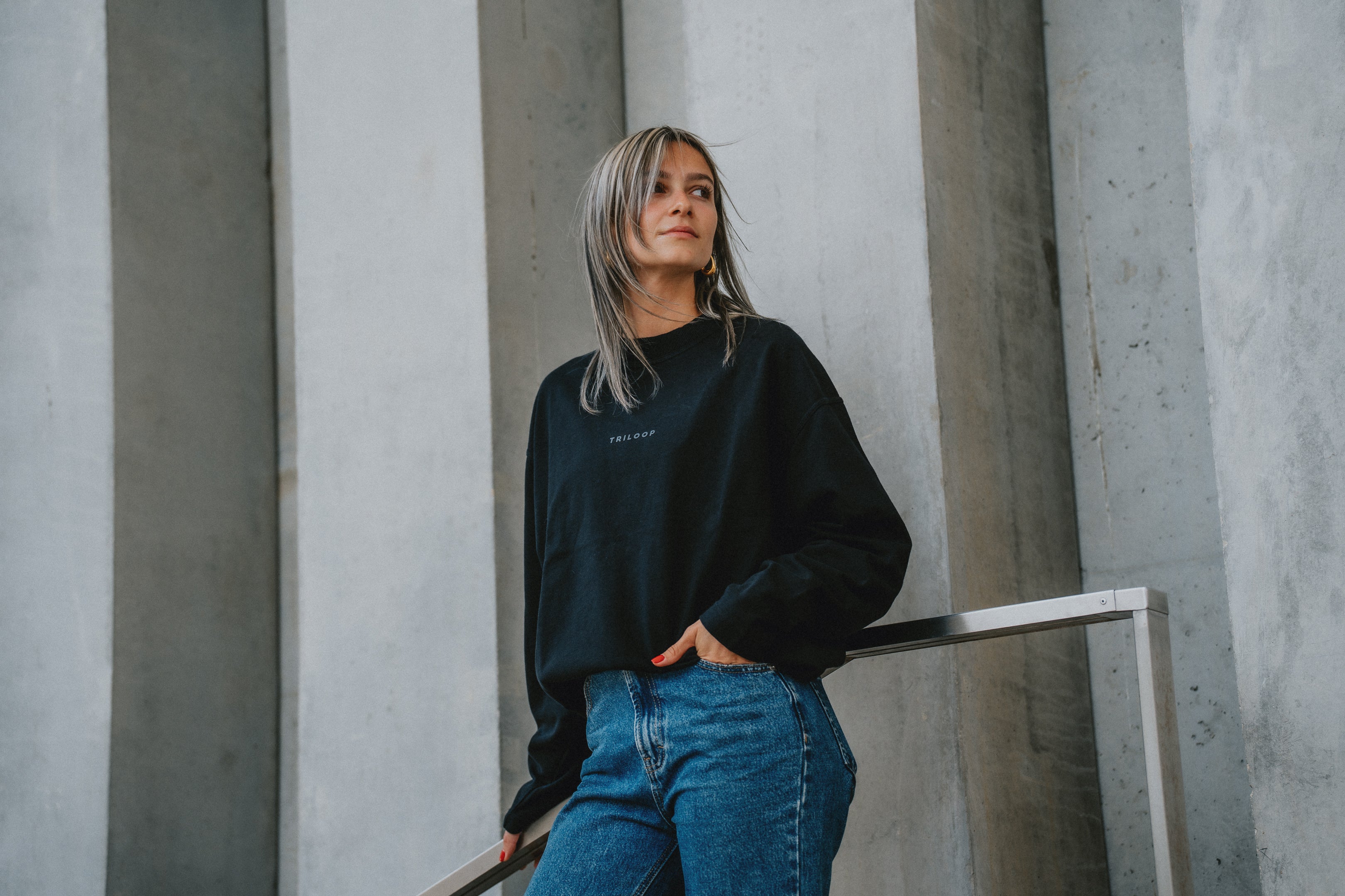 Tee-shirt Manches Longues Coton Bio UNISEXE Made in Portugal - Noir