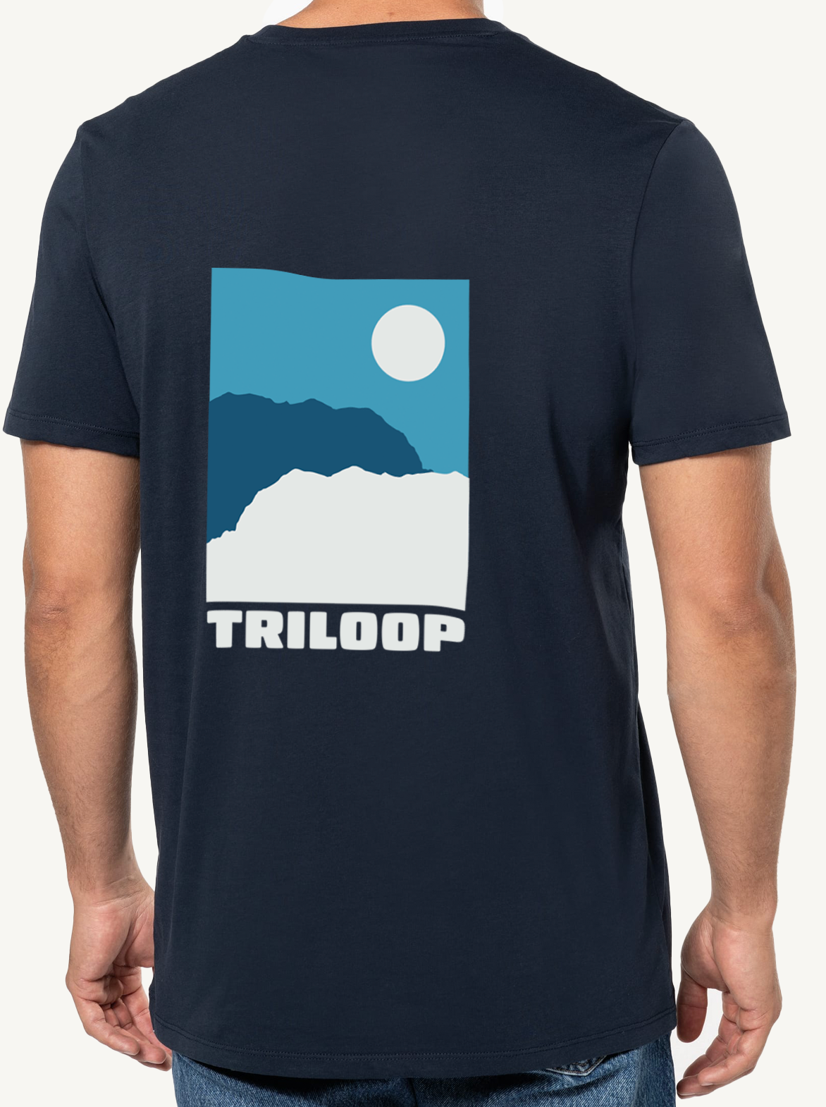 T-shirt Unisexe Triathlon d'Evian x Triloop Made in France Coton Bio - Bleu Marine