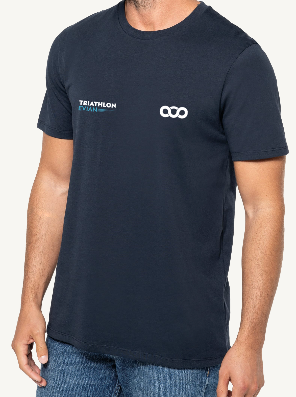 T-shirt Unisexe Triathlon d'Evian x Triloop Made in France Coton Bio - Bleu Marine