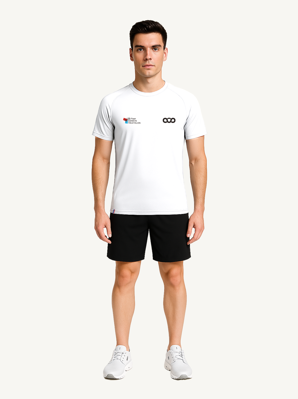 T-shirt Running Unisexe La Tour Genève Triathlon x Triloop Made in Italy - Blanc