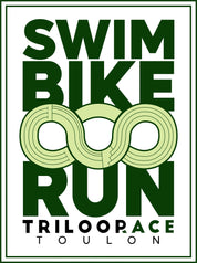 Poster Triloop Race, "Swim Bike Run" Blanc