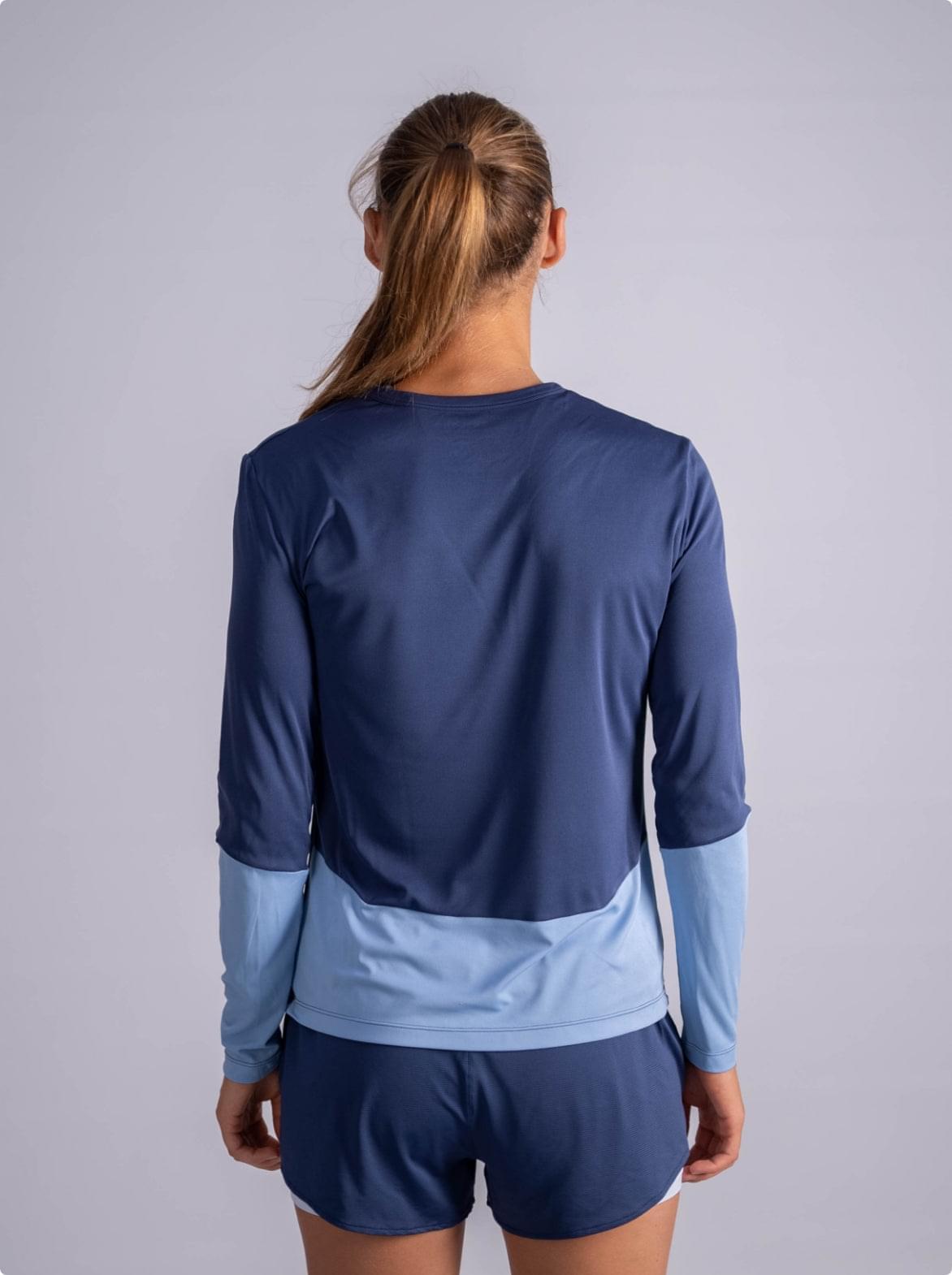 Crewhpo T-Shirt Sport Femme Manches Longues – Haut Running Yoga Séchage Rapide Avec Trous Pouces Et 1/4 Zip, S-XXL