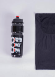 Biodegradable water bottle + Neckwear Made in France and Recycled — Black
